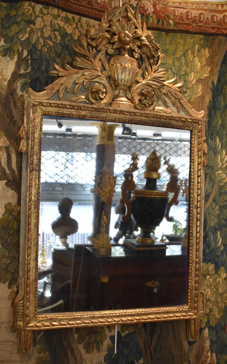 Miroir En Bois Sculpté Et Doré Epoque Louis XVI XVIII ème 