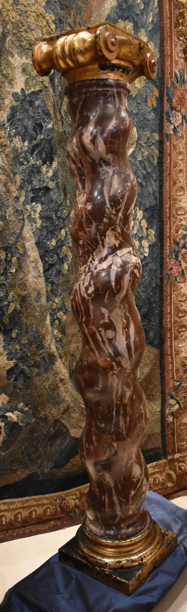 Large Torso Column In Royal Red Marble XVII-photo-1