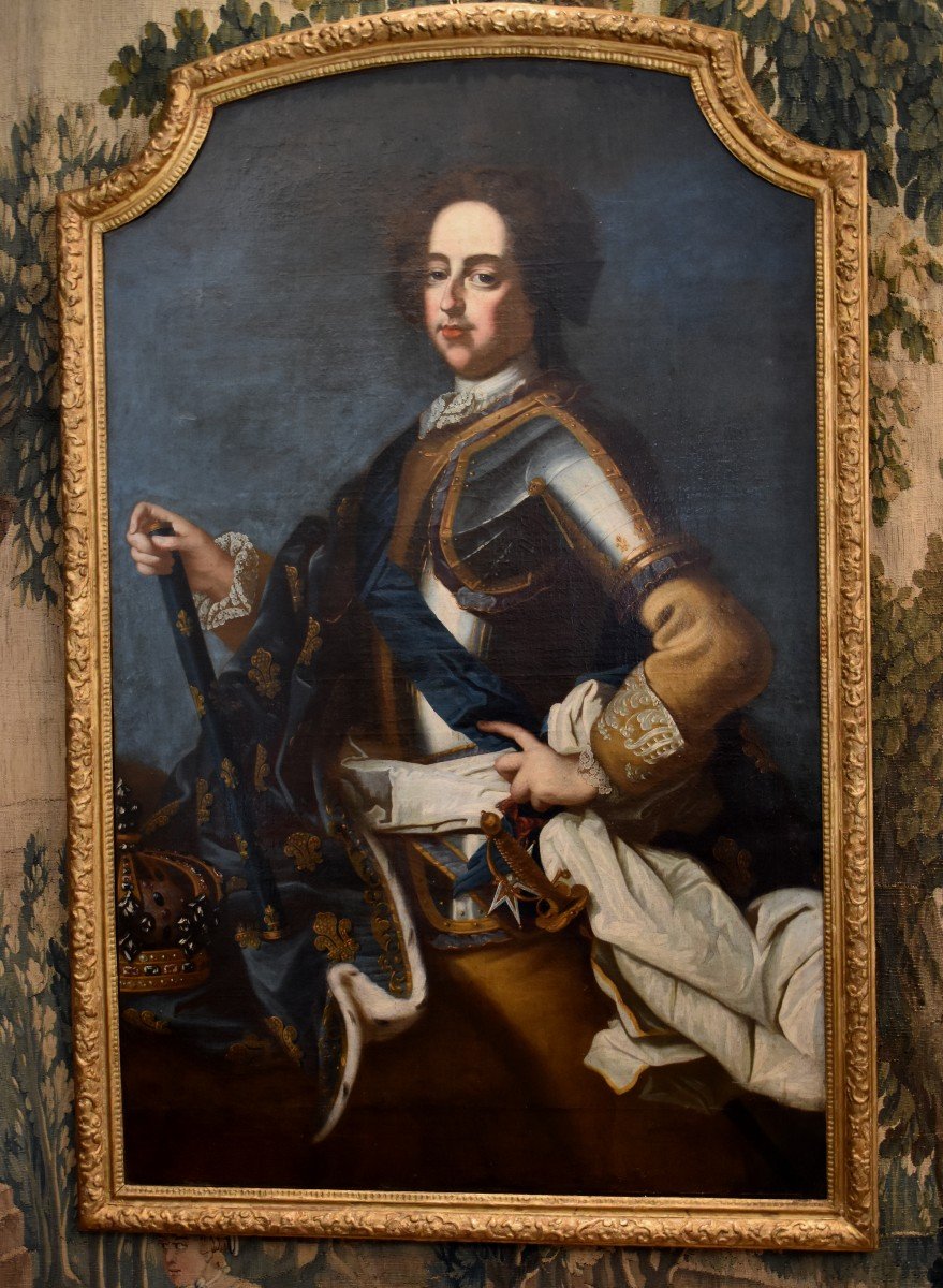 Grand Portrait De Louis XV Roi De France Et De Navarre d'Après J.b Van Loo XVIII ème-photo-2