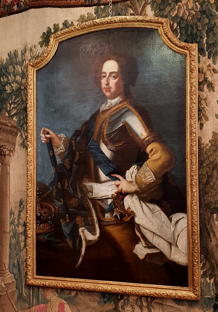Grand Portrait De Louis XV Roi De France Et De Navarre d'Après J.b Van Loo XVIII ème-photo-6