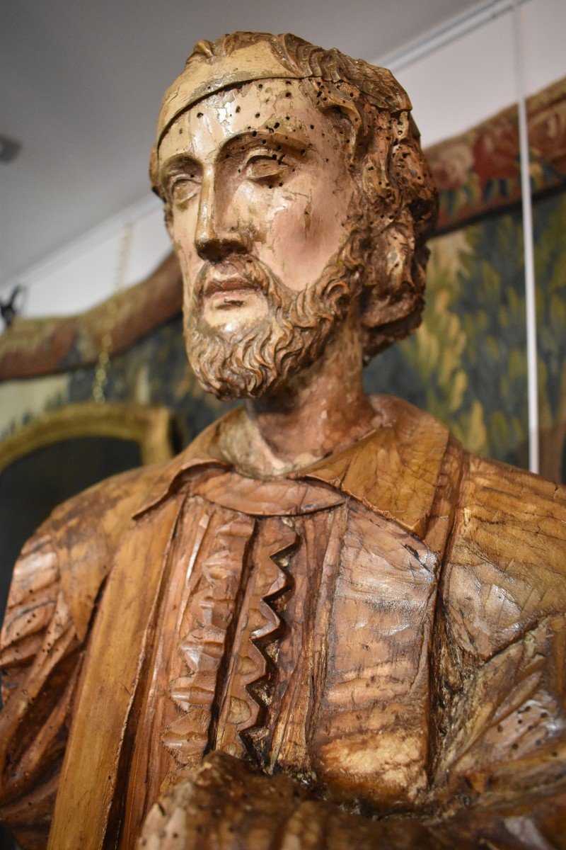 "Saint Raymond Nonnat" En Tilleul Sculpté XVII ème -photo-4