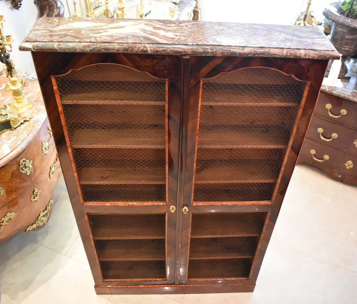 Library In Marquetry Louis XV Period XVIII-photo-6