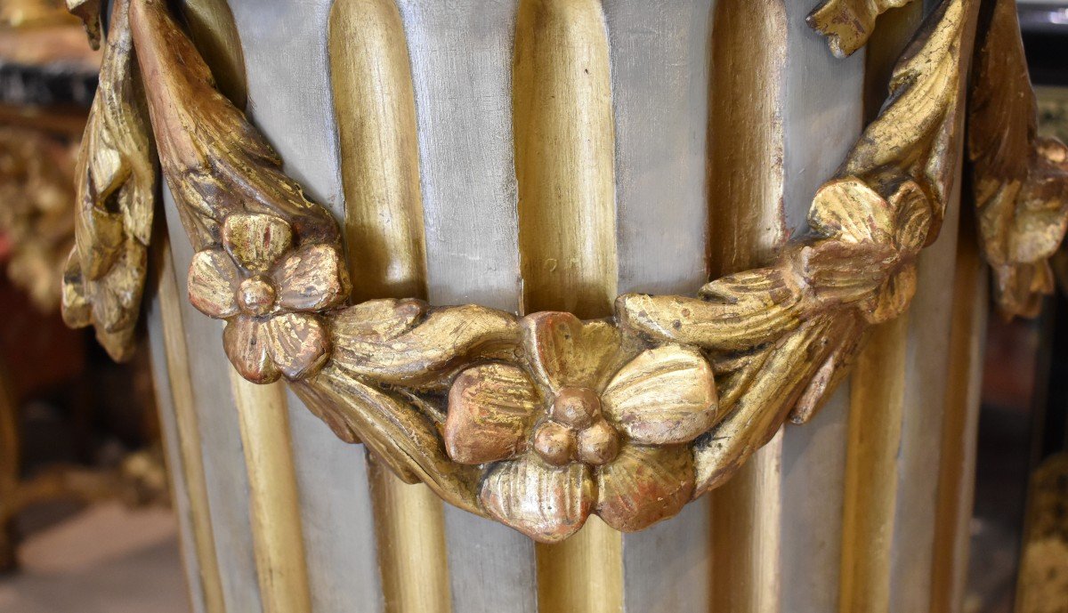 Éventail Ancien Napoléon III - Bois Sculpté Et Dentelle - Belle Époque Vers 1900 - Occasion