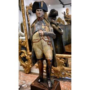 Napoléon En Bois Sculpté Ancien Automate Début XIX ème