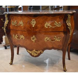 Commode Sauteuse Estampillée P. Roussel Epoque Louis XV XVIII ème