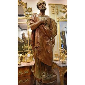 Important Sculpture Of "saint Etienne" In Linden Early XVIII
