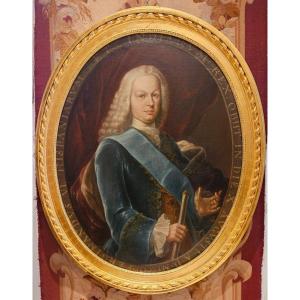 Grand Portrait De Ferdinand VI Roi d'Espagne Et Des Indes Epoque Louis XVI XVIII ème 