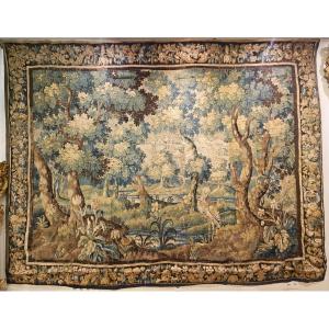 Aubusson Tapestry "greenery At The Echassier" Louis XIV XVIIth Period