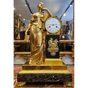 Clock Signed "galle Rue Vivienne In Paris" Empire Period Early 19th Century 
