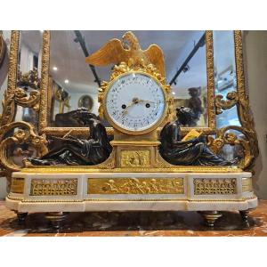 Important Clock "study And Philosophy" Louis XVI XVIIIth Period 