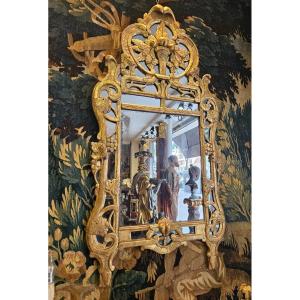 Beaucaire Mirror In Carved And Gilded Wood Provence XVIII 