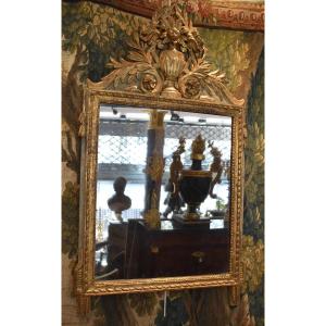 Miroir En Bois Sculpté Et Doré Epoque Louis XVI XVIII ème