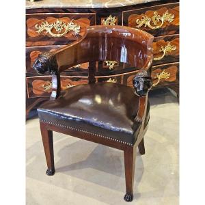 "lion Head" Office Chair, Empire Period, Early 19th Century 
