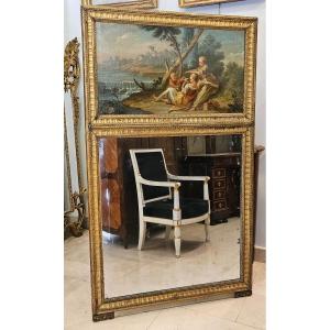 Trumeau En Bois Sculpté Et Doré Epoque Louis XVI XVIII ème