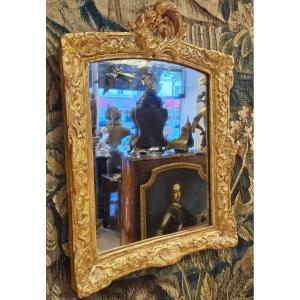Miroir En Chêne Sculpté Et Doré Epoque Régence Début XVIII ème