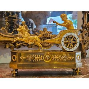 Pendule Au Char Epoque Empire Début XIXème 