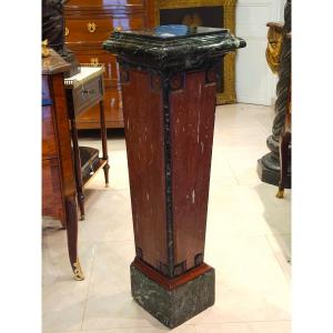 19th-century Napoleon III-era Carved Marble Casing