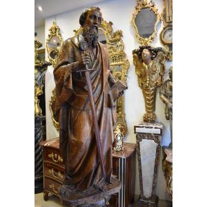 Important 17th-century Oak Sculpture Of "saint Paul"