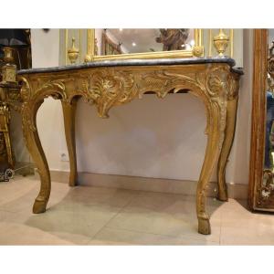 Console In Carved And Gilded Wood Regency Period XVIII