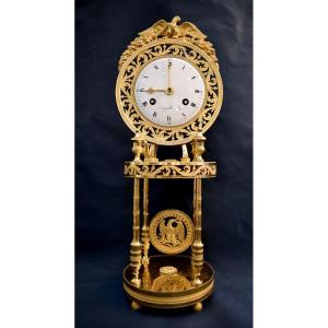 Skeleton Clock In Gilt Bronze Empire Period Early XIXth