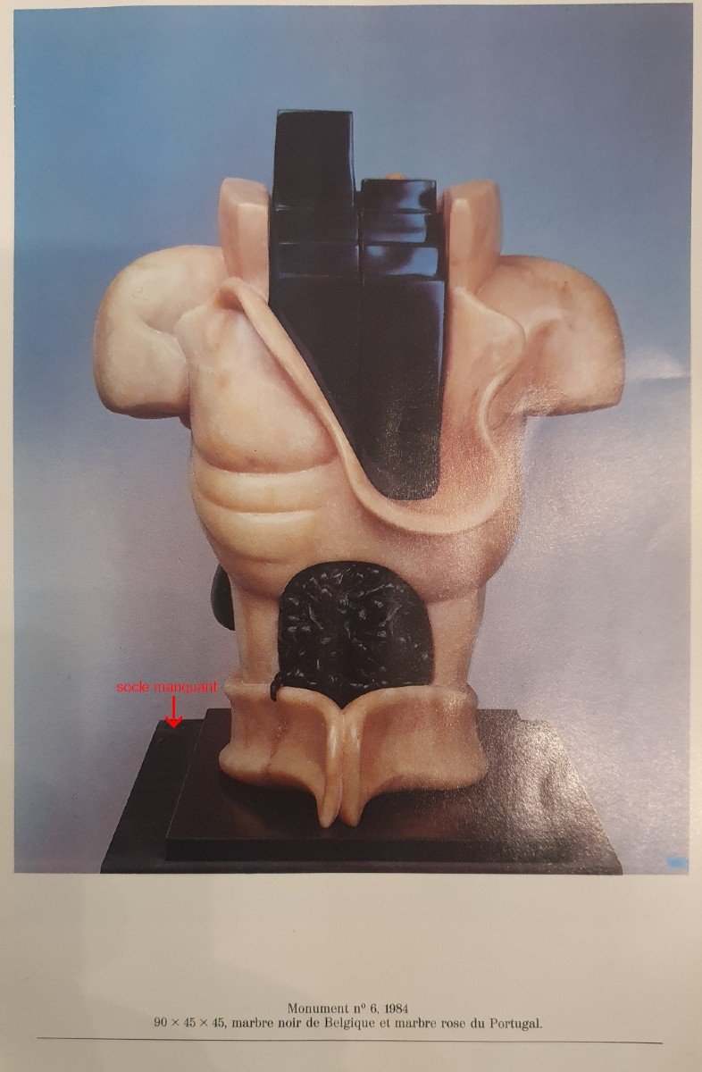Marble Sculpture Of Claude Cehes "monument N°6-photo-6