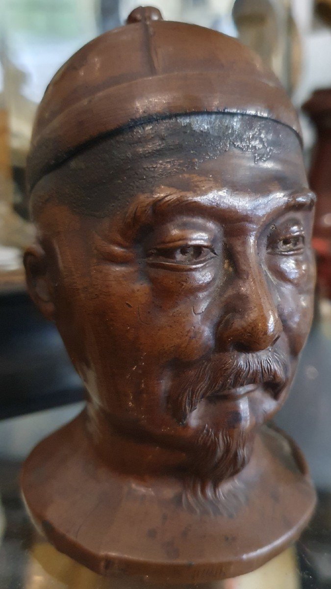 Regula Chinese Head Inkpot 19th Century