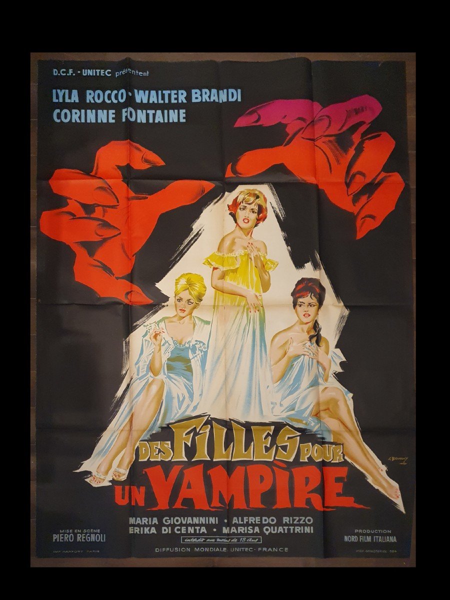 Affiche Du Film Italien «des Filles Pour Un Vampire» Piero Regnoli - illustration BELINSKY