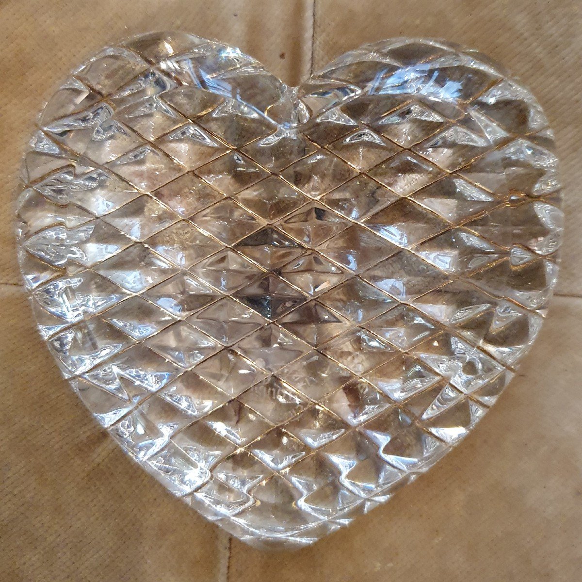 Saint Louis Crystal Translucent Heart Paperweight-photo-2