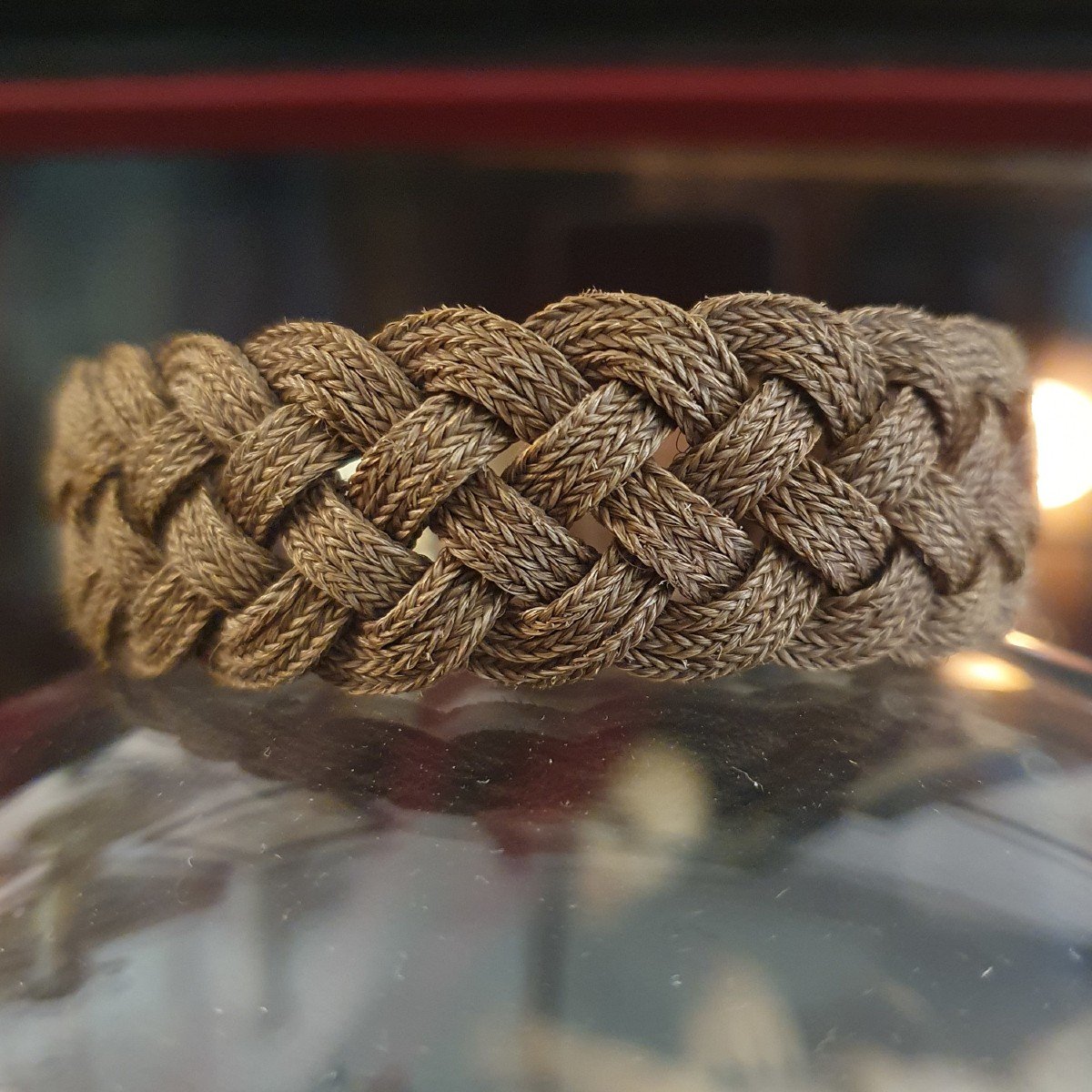 Objet De Curiosité: Napoleon III Braided Hair Sentiment Or Mourning Bracelet-photo-3