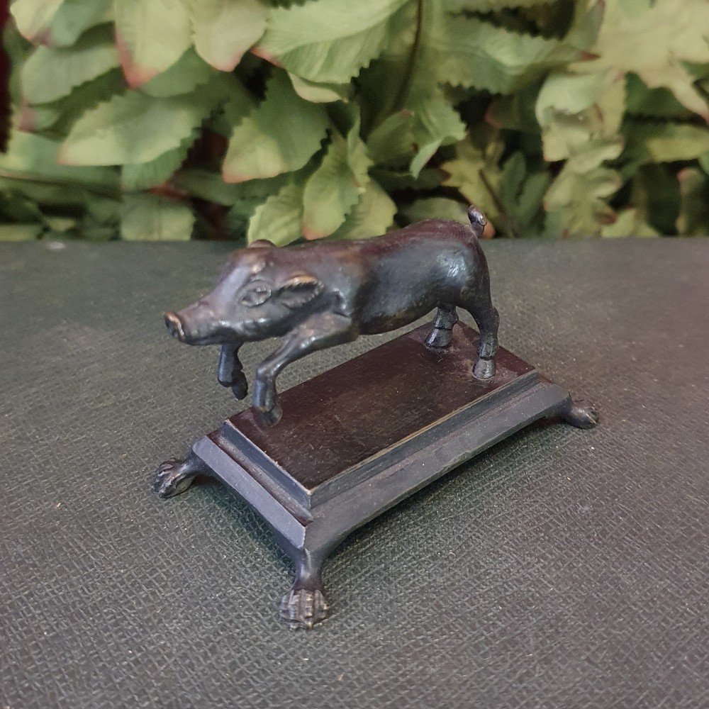 Bronze Du Grand Tour Du 19 ème Siècle Représentant Le Porcelet d'Herculanum