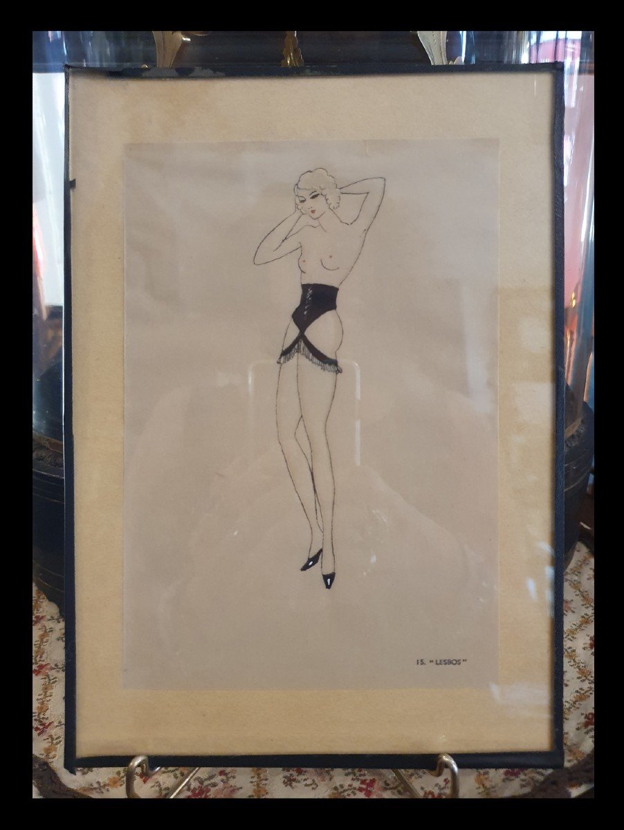 Series Of 8 Drawings By Diana Slip For Her Fetish Lingerie Catalog-photo-4