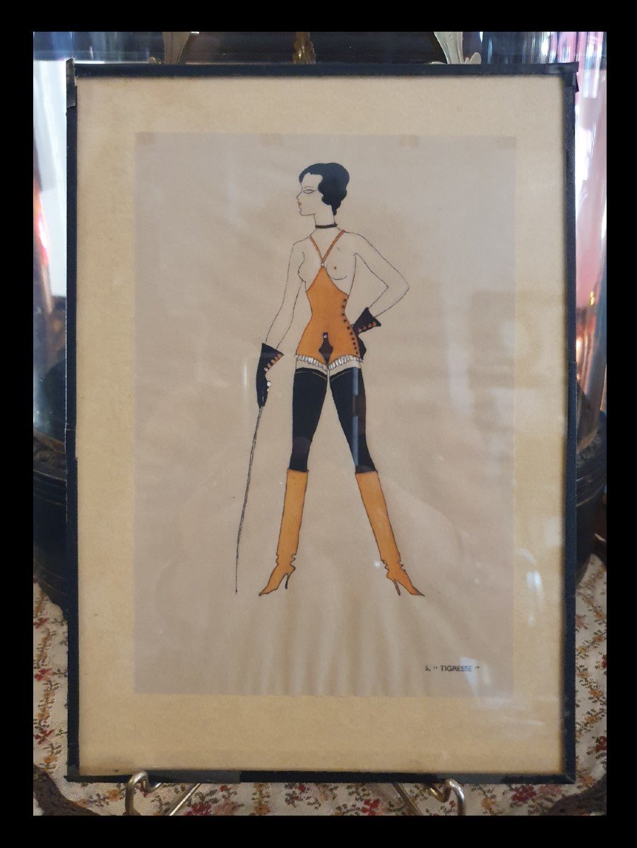 Series Of 8 Drawings By Diana Slip For Her Fetish Lingerie Catalog-photo-1