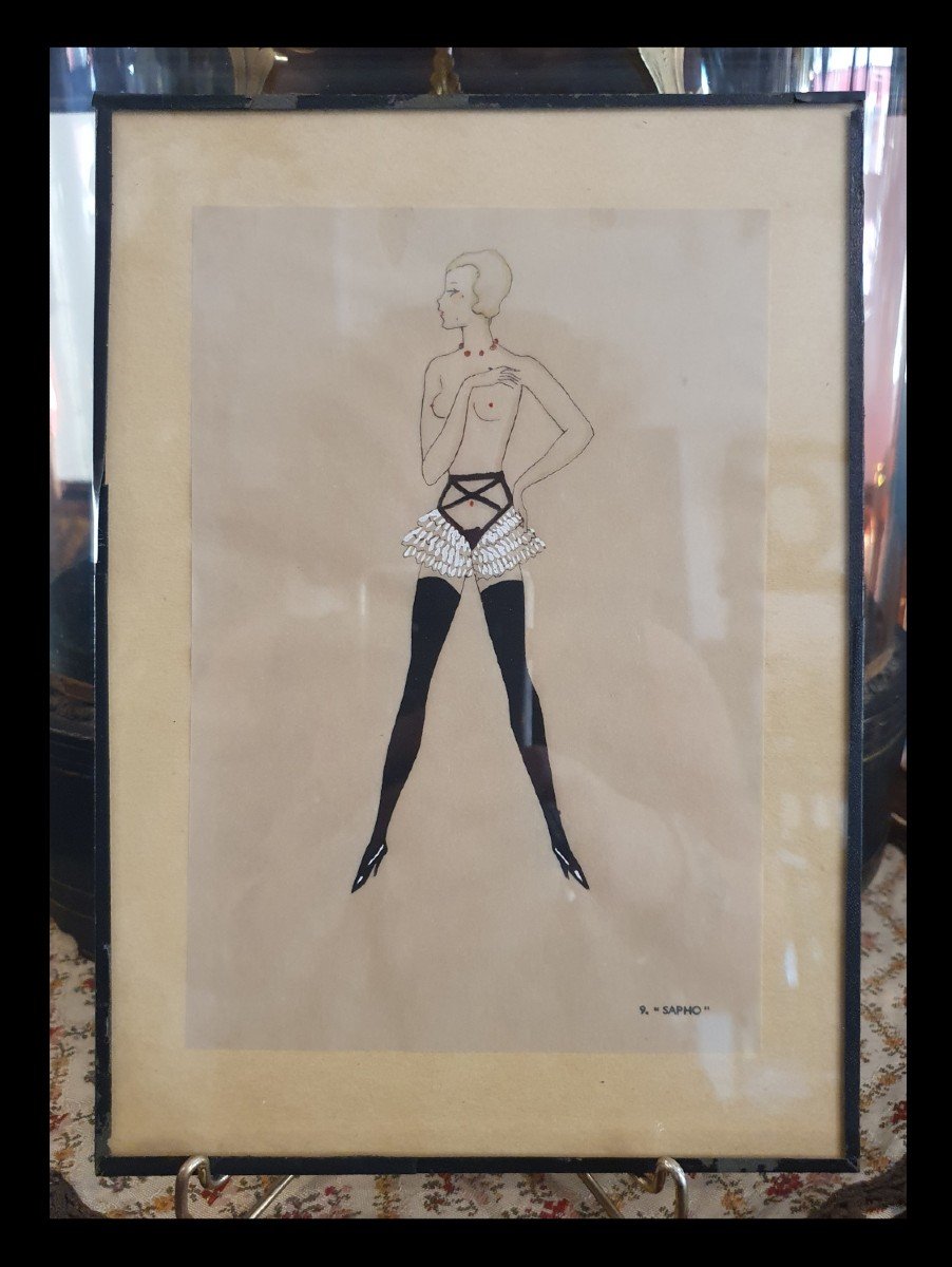 Series Of 8 Drawings By Diana Slip For Her Fetish Lingerie Catalog-photo-3