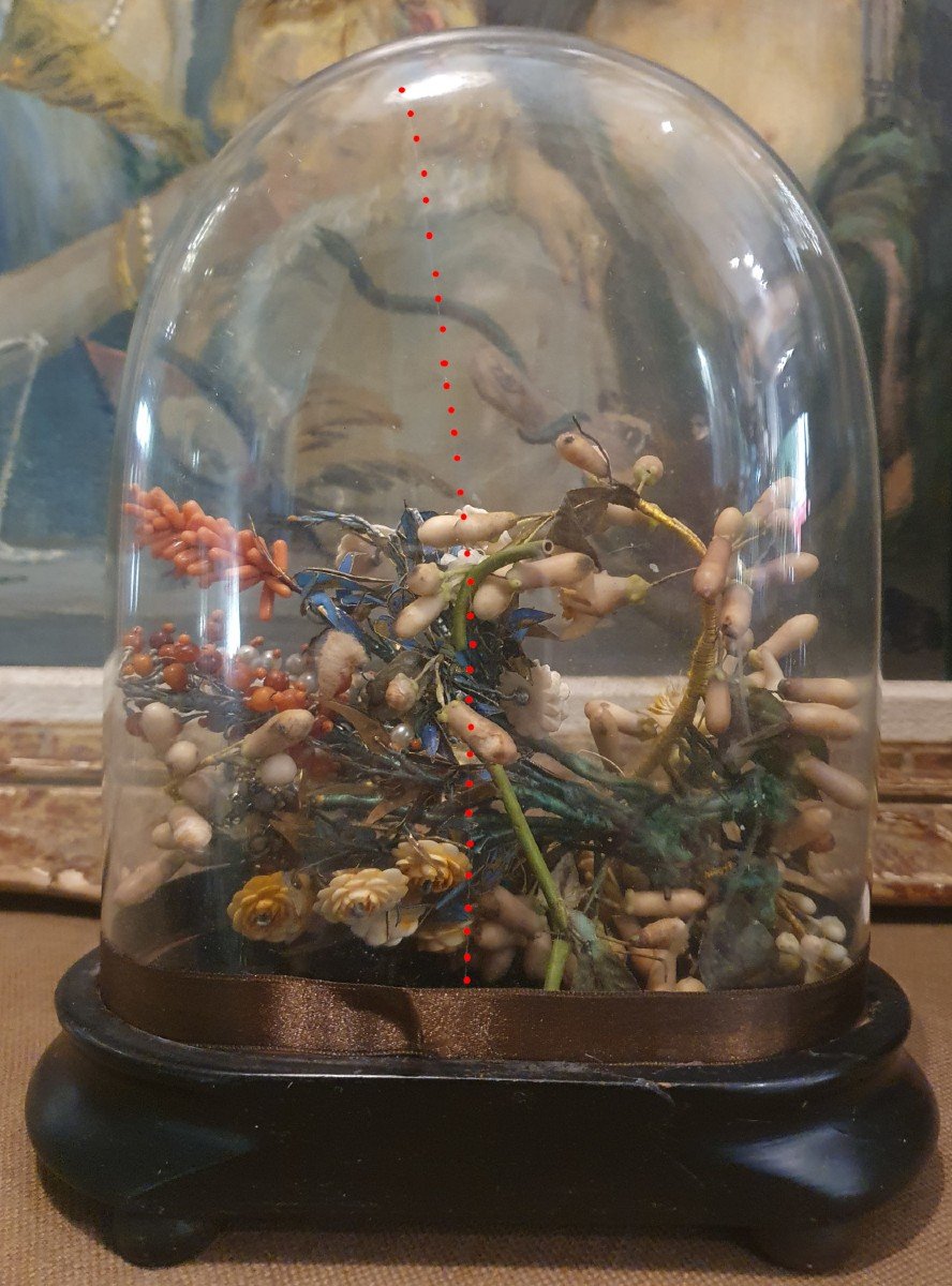 Small Bridal Globe And Its Interior With Crown And Bouquet Of The Bride Napoleon III-photo-3