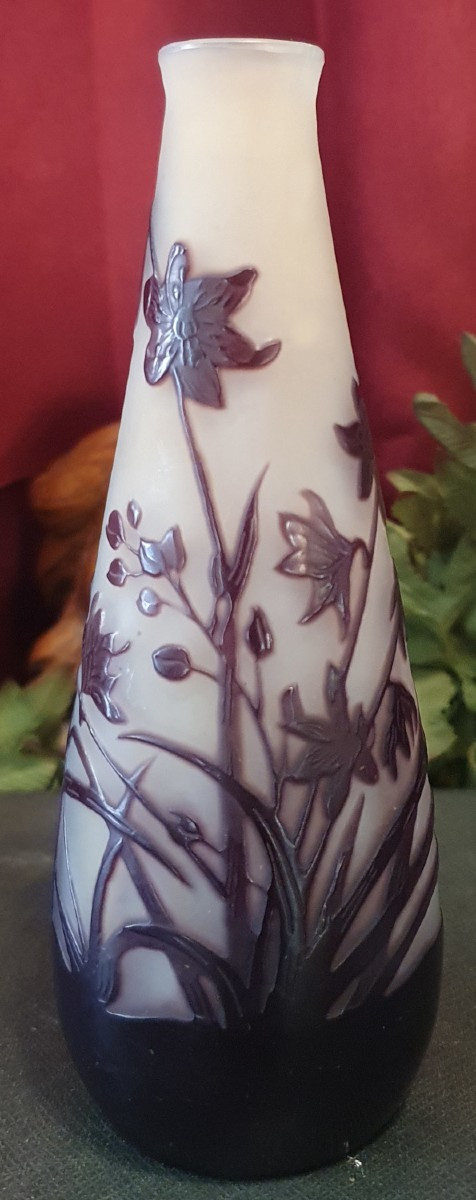 Gallé Single-flower Vase With Marsh Plants Circa 1900/1920