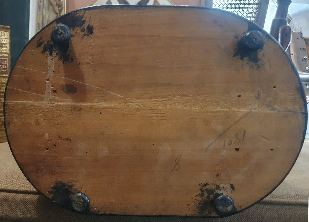 Globe de mariage Napoléon III à base ovale, miroir ovale central, couronne, bouquet et broche-photo-2