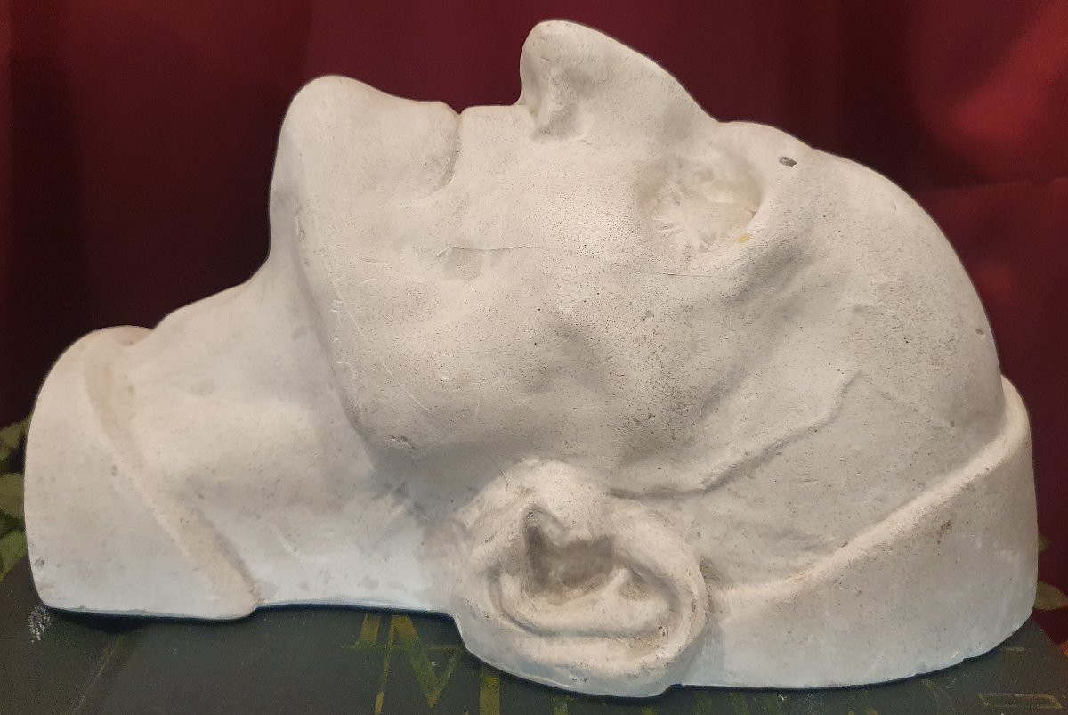 Plaster Death Mask Signed Gherardi, Paris, Late 19th Century-photo-2
