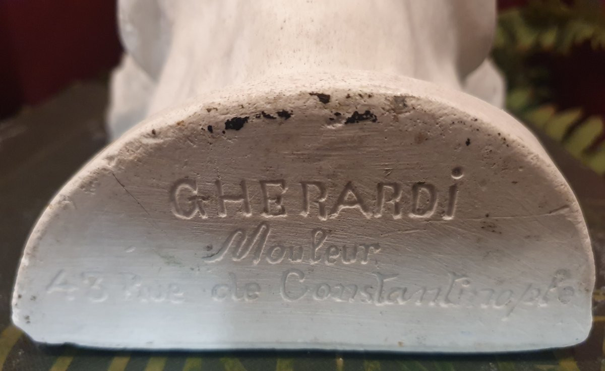 Plaster Death Mask Signed Gherardi, Paris, Late 19th Century-photo-2