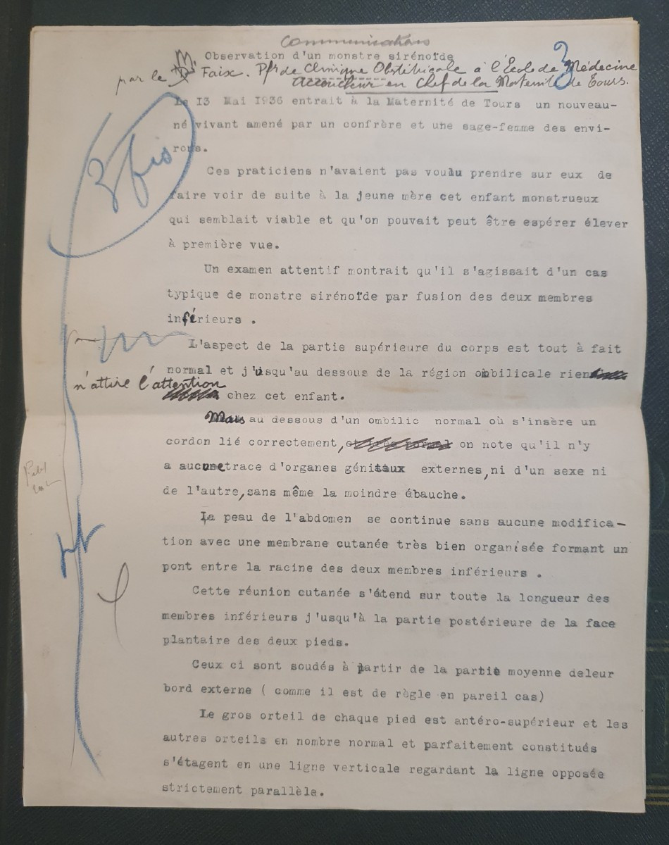 Historical Teratological Medical File On A Case Of Sirenomelia, 1936-photo-5