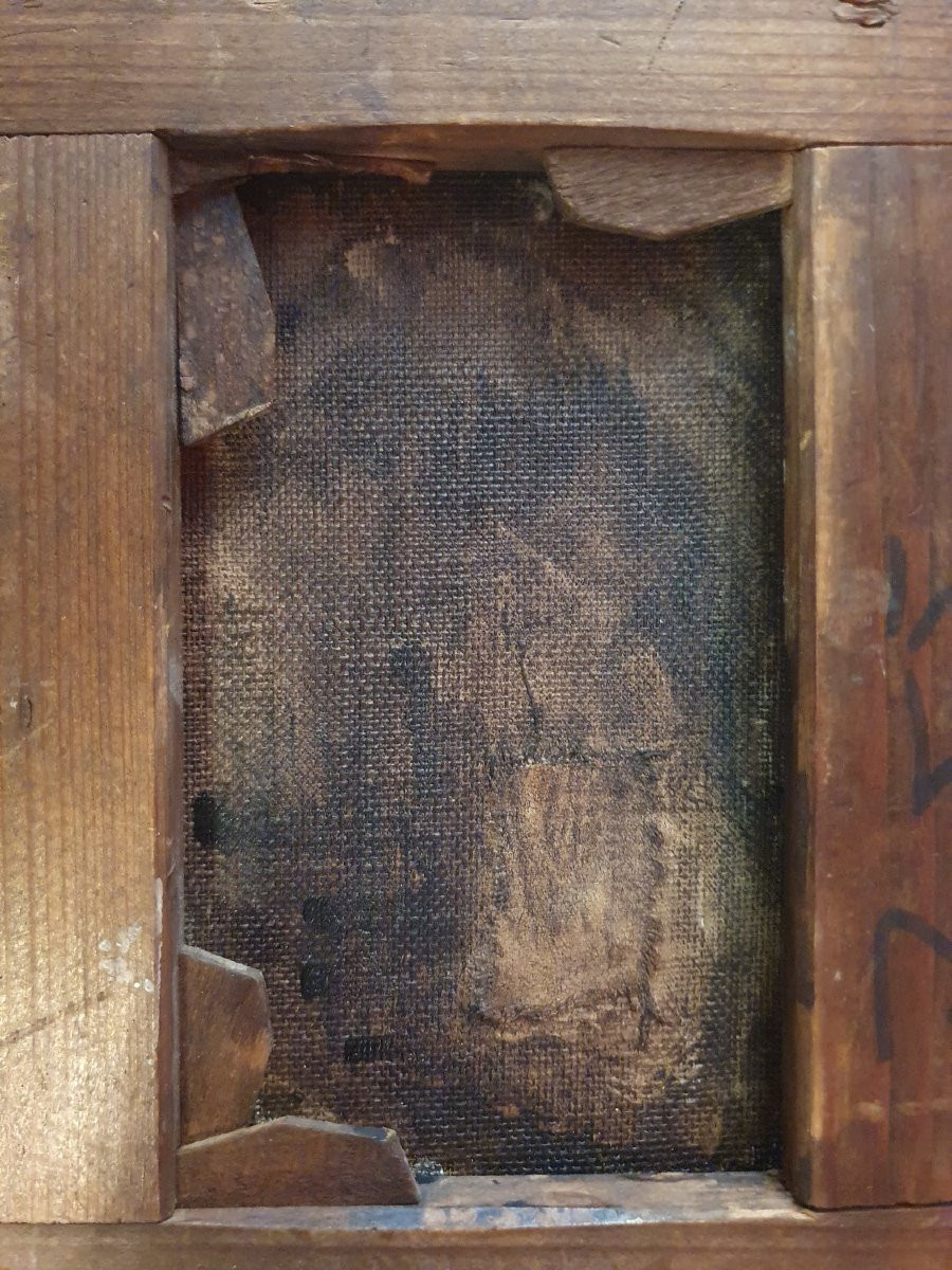 Oil On Canvas, Girl Praying In The Cemetery, French School, Circa 1850–1865-photo-4