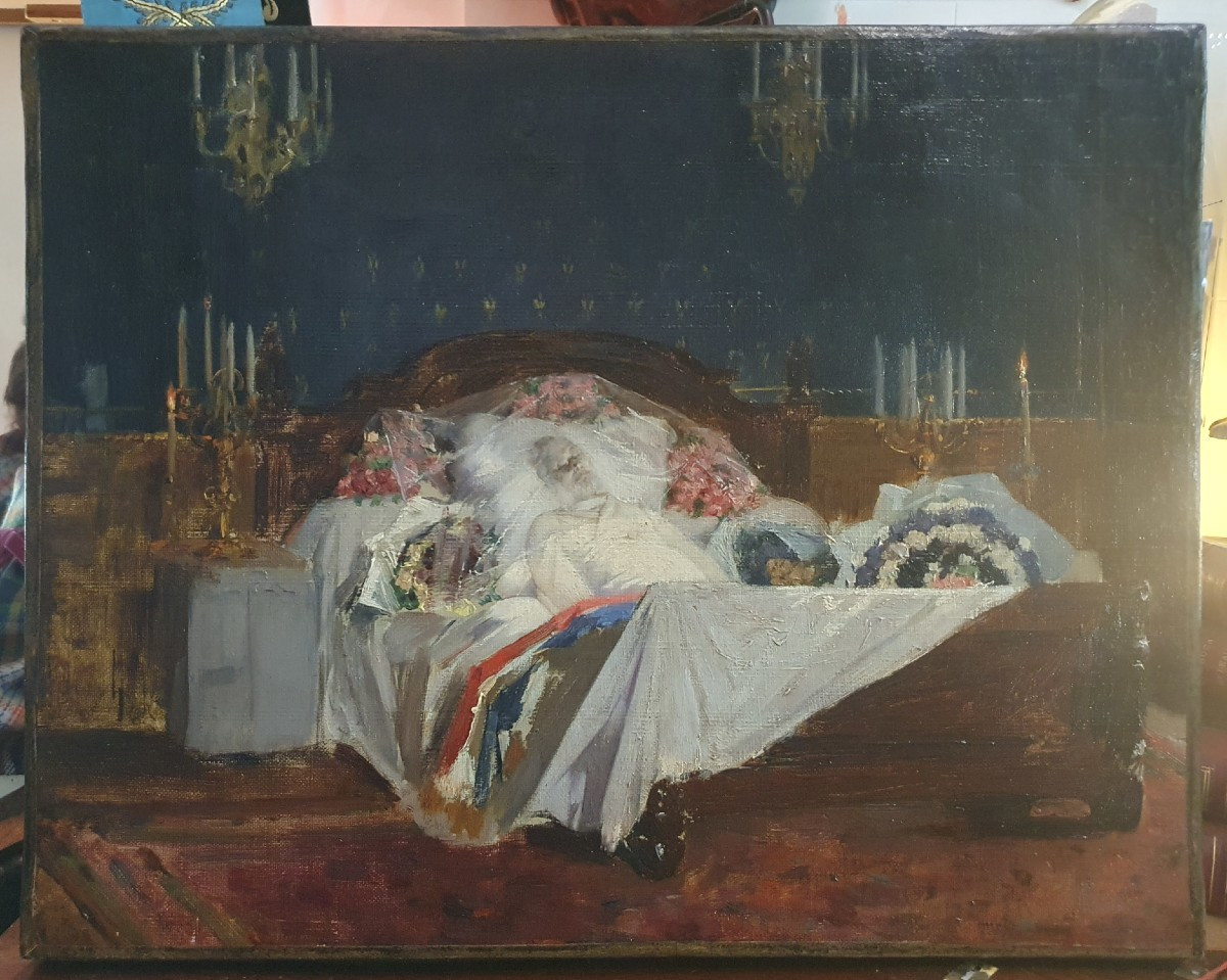 Scène post-mortem d’un haut personnage masculin – école française, fin XIXᵉ siècle