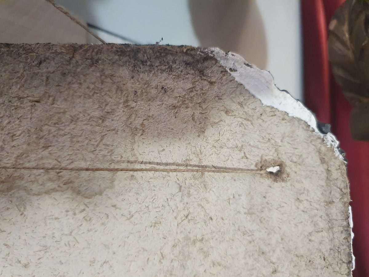 Panneau peint à motif de tête de mort dans la tradition memento mori fin XIXᵉ / début XXᵉ-photo-2