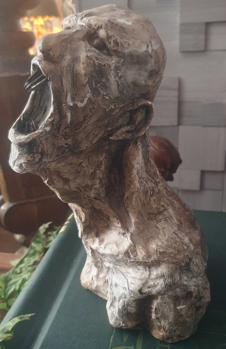 Plaster Sculpture, Vampire Figure, 20th Century-photo-3