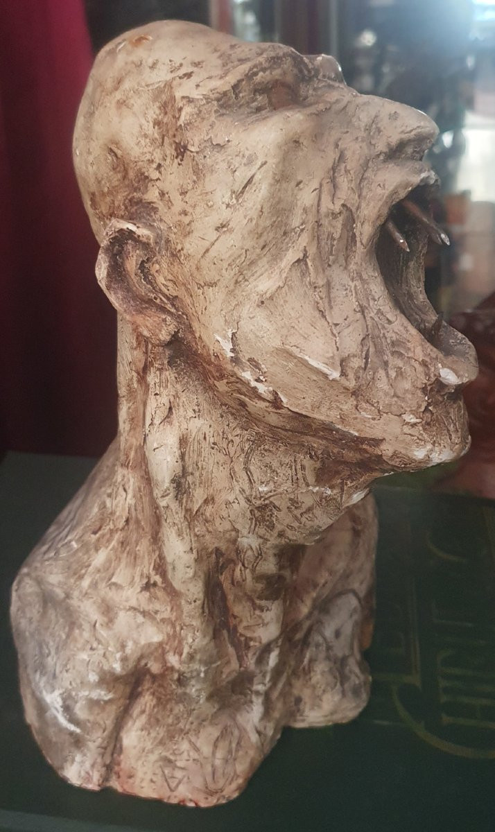 Plaster Sculpture, Vampire Figure, 20th Century-photo-2