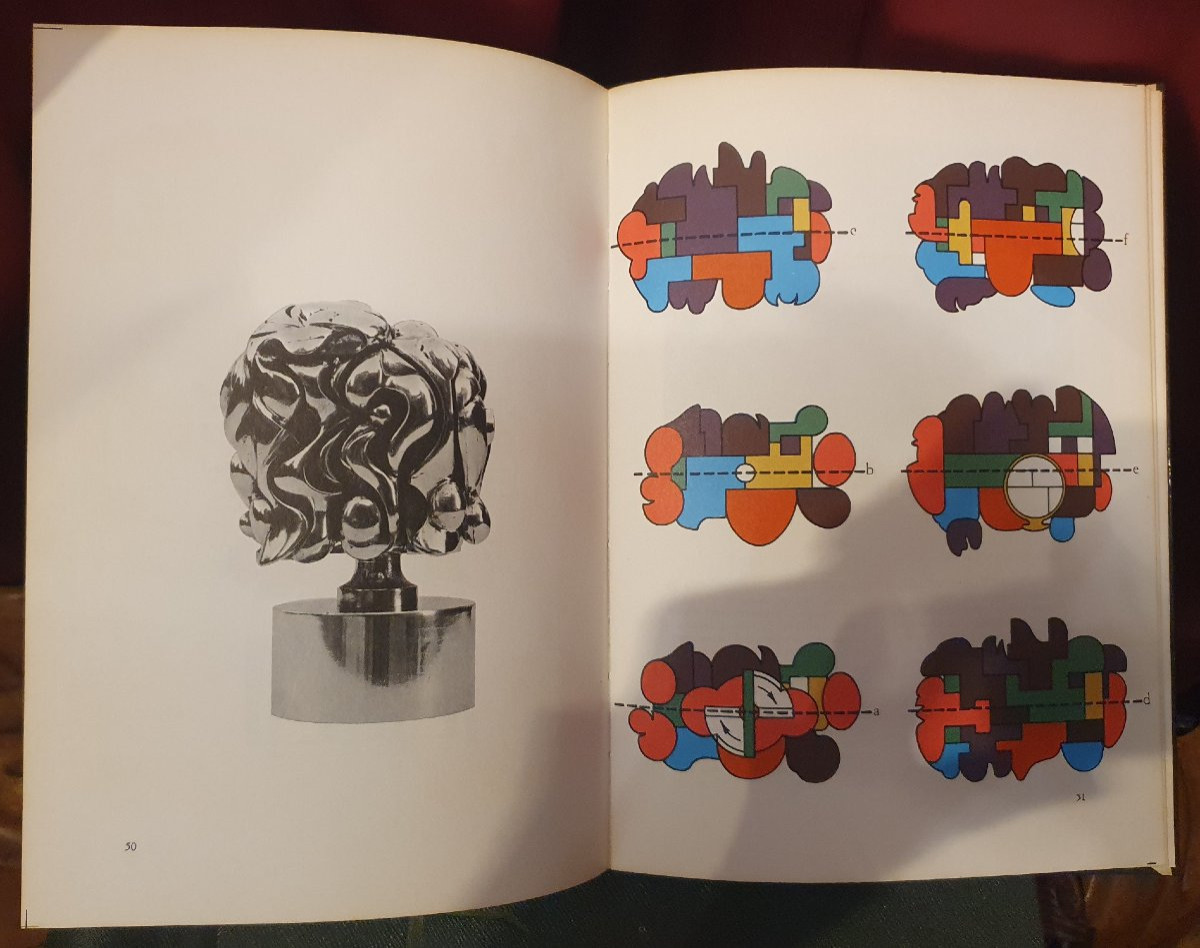 Sculpture « Portrait de Michèle » par Miguel Berrocal (1933–2006) et livre de montage-photo-6