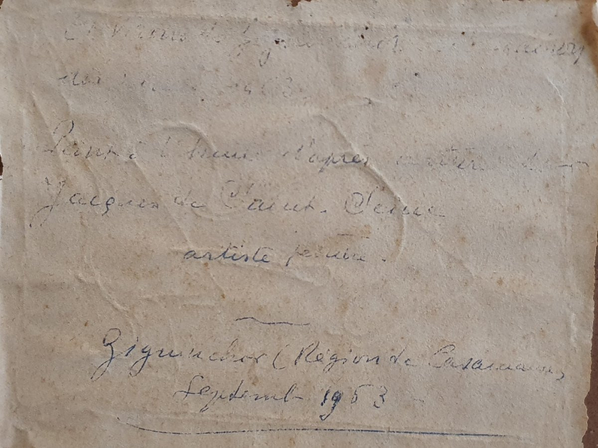 Oil Painting: Lively African Landscape, Ziguinchor, 1963, By Jacques De Saint-seine-photo-1