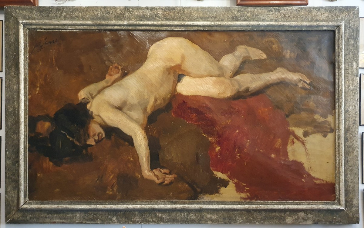 Femme nue allongée par Johannes Hendrikus Jurres (1875–1946)