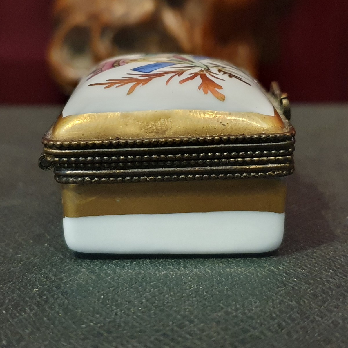Miniature Porcelain Box With Masonic Decoration, Late 19th / Early 20th Century-photo-1