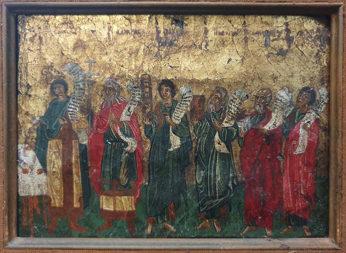 Icône orthodoxe aux prophètes de l’Ancien Testament XIXe siècle-photo-3
