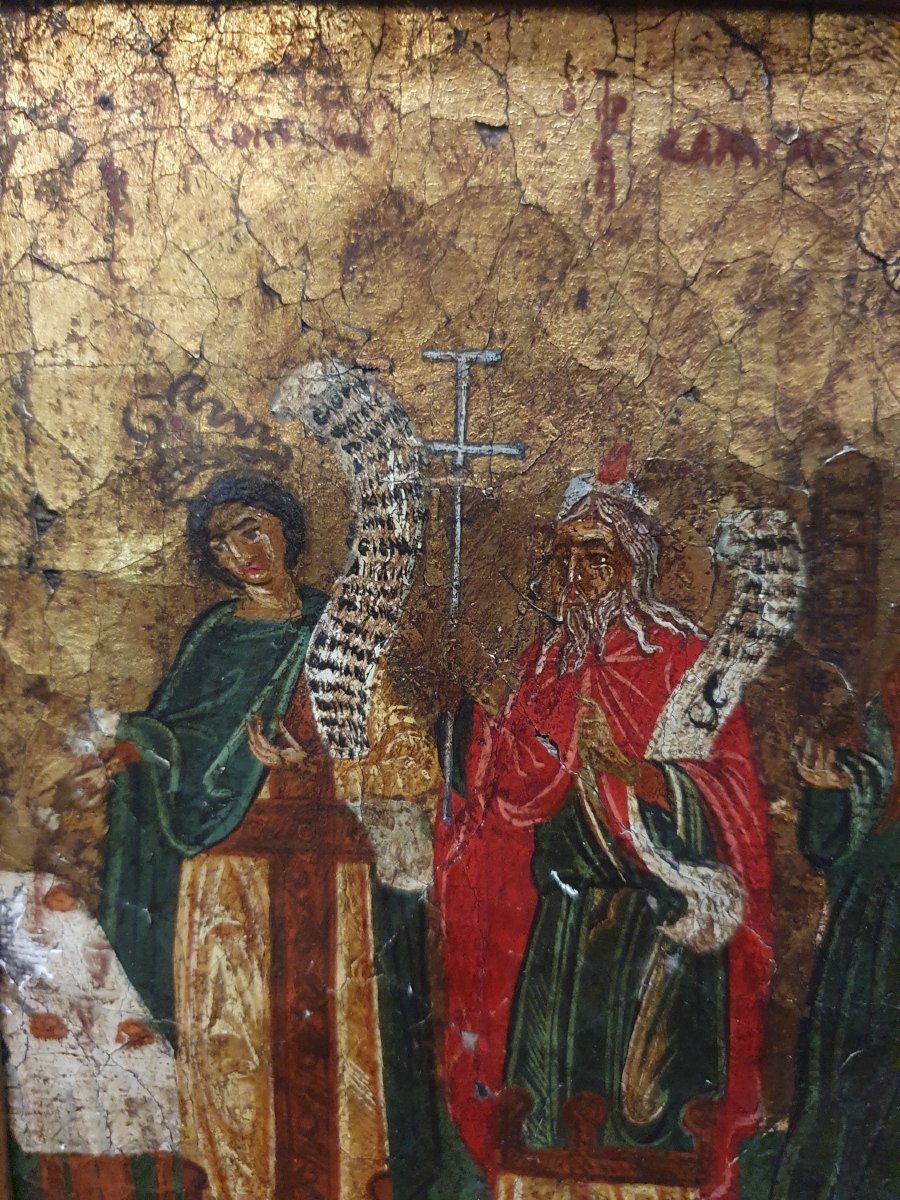 Icône orthodoxe aux prophètes de l’Ancien Testament XIXe siècle-photo-4